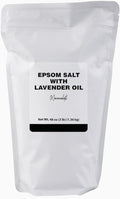 Minimalist Epsom Salt with Lavender Oil, Perfect for Relaxing Baths and Soothing Sore Muscles, Packaged for Convenience in a Refillable Bag (48 Ounce, Lavender)