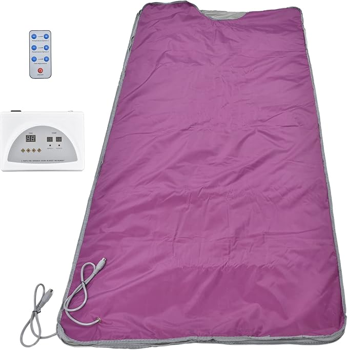 Srliya Far Infrared Sauna Blanket, Sweat Steaming Heating Detox Therapy Blanket with Remote Control for Home Use, Beauty Salon and Spa (US Plug 110V)