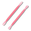 2Pcs Plastic Cuticle Pusher, Dual-end Dead Skin Nail Pusher, Gentle Plastic Pusher, Gel Polish Remover Tool, Manicure and Pedicure Tool, Rose Red