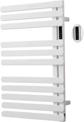 Electric Towel Warmer Rack,Heating Towel Warmer, Timer & Temperature Control, 11 Bar Stainless Steel Towel Heater for Bathroom, White, Plug-in(31.5x19.69x4.92in) Nordic Style