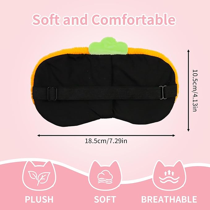 PERFECTSIGHT Sleep Eye Masks, Cute Sleep Eye Cover Lightweight Adjustable Eyeshade Mask Cover for Women Men Sleep Travel Nap, Carrot Penguin