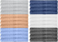 KAHAF COLLECTION 24 Pack Wash Cloths | Multicolour 100% Cotton Extra Absorbent Face Towels | Soft, Quick Dry Washcloths for Bathroom, Spa, Gym, Baby & Travel (24 Packs (12x12))