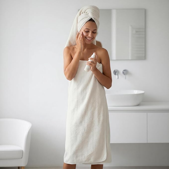 ecolook 4 Pack Microfiber Bath Towels, 31 x 63 inches Extra Large Bath Towel Set, Super Soft Highly Absorbent Bath Towels Set of 4, Quick Dry Lightweight Bathroom Towels for Spa, Pool, Gym, Beige