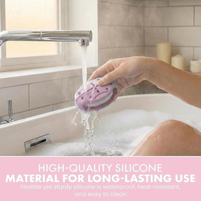 Shower Steamer Tray & Holder with Suction Cup – Non-Slip Silicone Molds for Aromatherapy Shower Steamers (2, Pink)