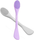 RamPula Silicone Facial Mask Applicator Face Masks Skincare Brush Facial Scrubber Double-Head Lotion Spatula Scoop for Makeup,Foundation,Cream,Lotion,Moisturizer,Gel,Peel,Mud Masks (Purple+Gray)