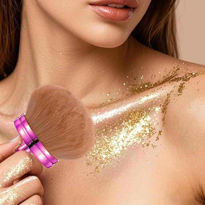 Extra Large Body Makeup Brush for Self Tanner,Kabuki Brush - Soft Synthetic Bristles for Even Blend & No Streaks,Back/Leg/Face Applicator for Bronzer & Sunscreen (Rose Red)