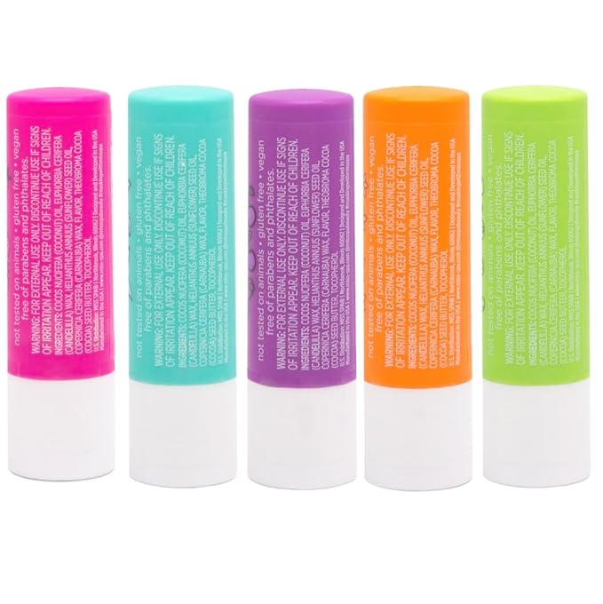 Miss Spa Hydrating Lip Balm Set Moisturizing Lip Care Gift Set for Dry Lips,Nourishing Lip Moisturizer with Shea Butter & Vitamin E, Vegan Gluten Free, Long-Lasting Hydration, 5 Flavors