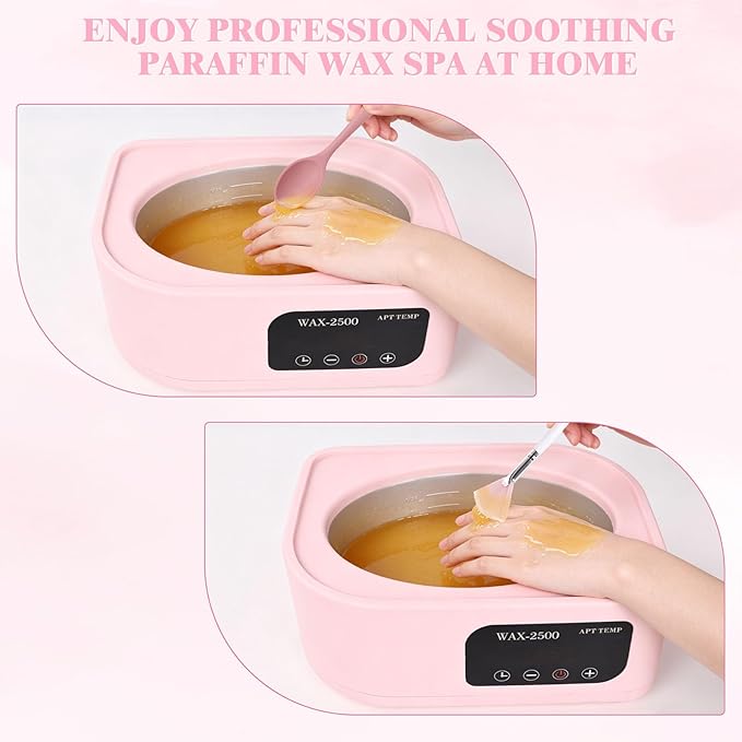 Beauty Star Paraffin Wax Machine for Hands and Feet – 3500ml Large Capacity with Auto Timer & Keep Warm Function – Moisturizing Kit for Arthritis Relief, Dry Skin, and Spa Home Use (Pink)