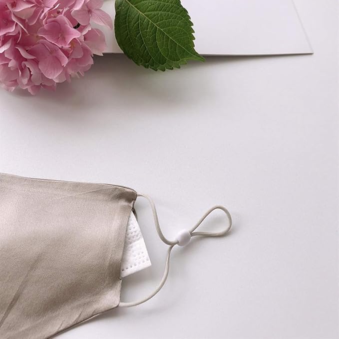ROSEWARD 100% Mulberry Silk Face Mask for Women Men Reusable Adjustable with Filter Pocket