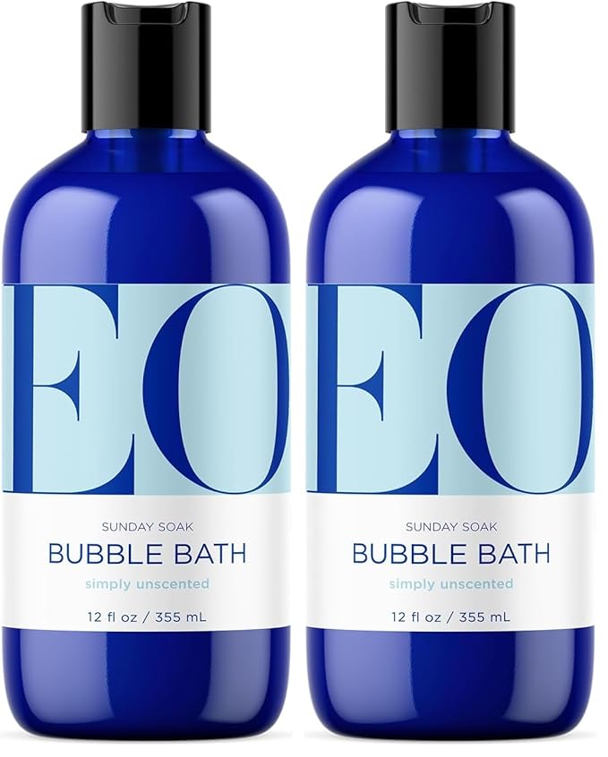 EO Bubble Bath, 12 Ounce (Pack of 2), Unscented, Made for Men and Women