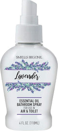 SMELLS BEGONE 4 oz Essential Oil Bathroom Spray - Instantly Eliminate Toilet & Bathroom Odors - Air Freshener Made with Essential Oils (Lavender)