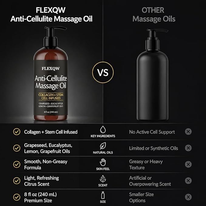 Anti-CelluliteMassage Oil Relieve Muscle Pain, and Improve the Appearance of the Skin restores Skin Texture and Elasticity