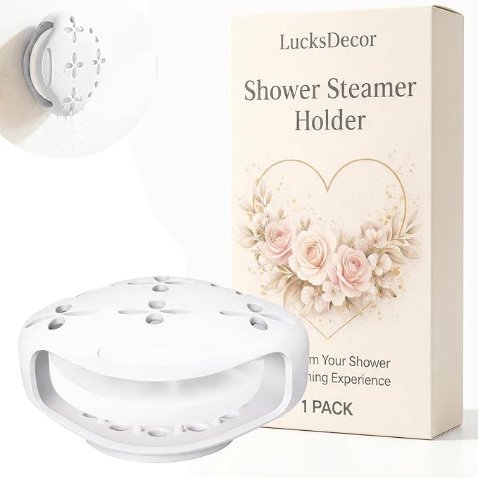 Shower Steamer Tray & Holder with Suction Cup – Non-Slip Silicone Molds for Aromatherapy Shower Steamers (1, White)