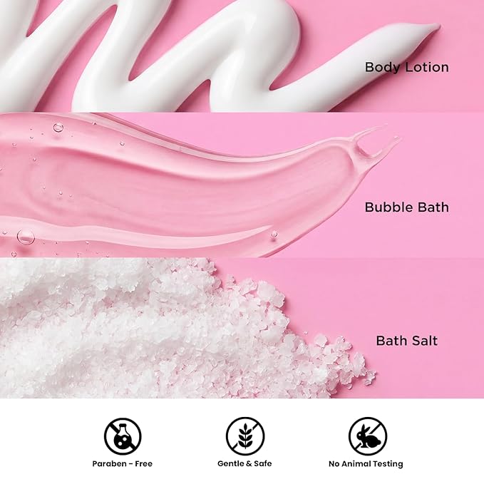 Body & Earth Spa Gifts for Women Self Care Kit - 8pcs Cherry Blossom & Jasmine Bath Sets for Women, Birthday, Mother's Day Gift Baskets for Mother, Wife, Girlfriends