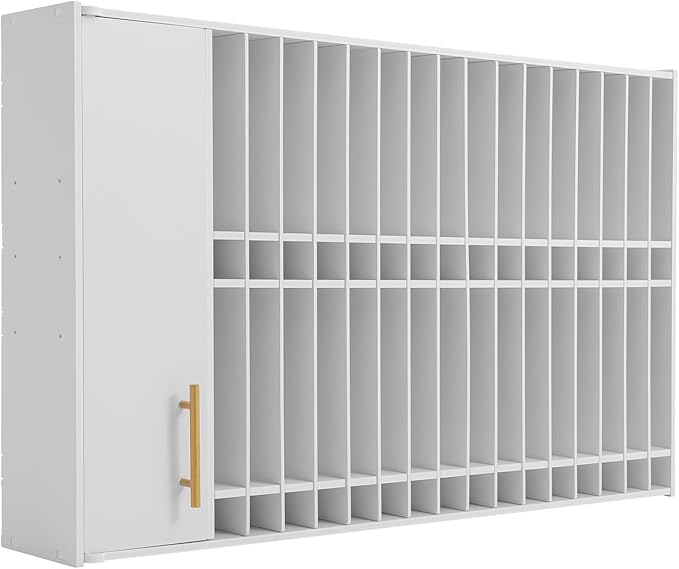Professional Hair Color Organizer Rack, Wall Mounted Salon Storage Cabinet with Adjustable Shelves, Hair Color Hair Dye Salon Storage Cabinet for Barbershop Salon Beauty Spa, White
