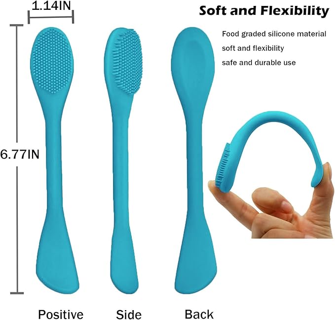RamPula Pore Brush & Face Mask Applicator, Lymphatic Drainage Brush | Face Scrubber, Silicone Jelly Brush for Deep Pore Cleansing, Face Brush for Lymphatic Drainage Massager, Applicator for Mud, Clay