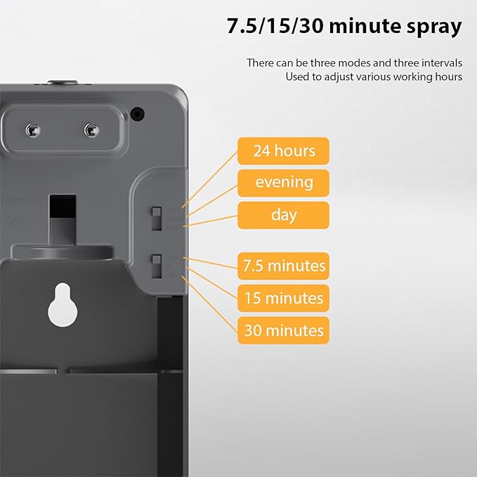 Pilipane 300ml Automatic Air Freshener Spray Dispenser Wall Mount Standing Smart Digital Display Control Aromatherapy Machine for Bathroom Hotel Office Commercial Place Low Noise Fragrance