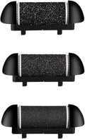 CIVYPRO Extra Coarse 3 Refill Rollers for Electric Feet Callus Remover V-601, Replacement Heads Foot Care Pedicure Tools Pack-1 Coarse, 1 Regular and 1 Gentle Rollers (Black)