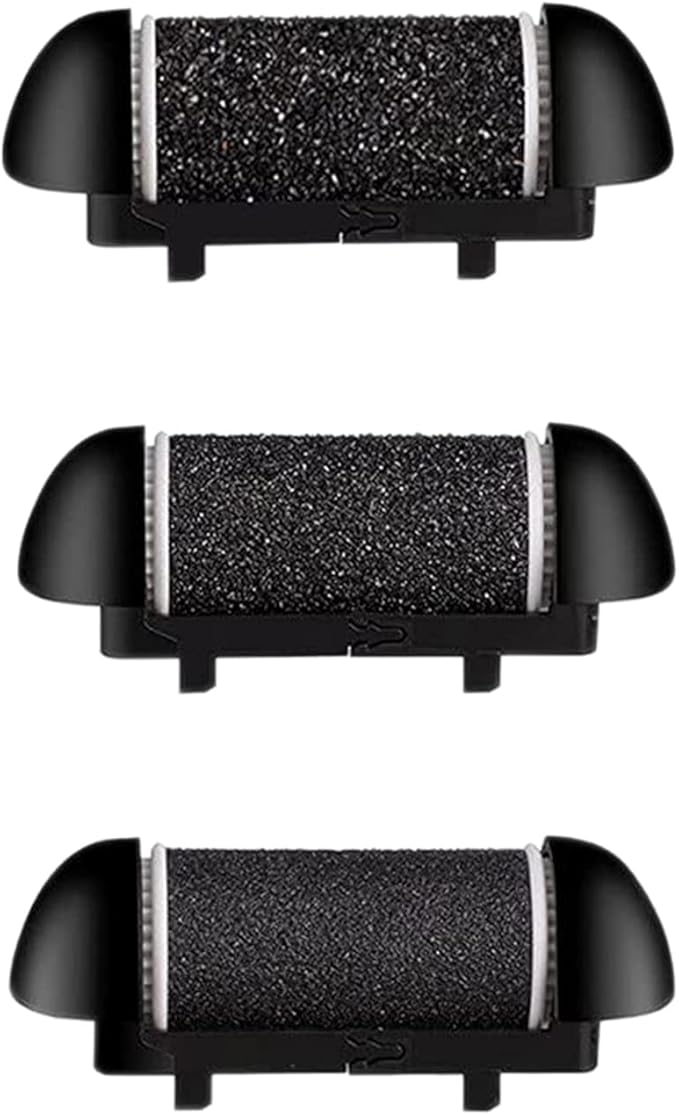 CIVYPRO Extra Coarse 3 Refill Rollers for Electric Feet Callus Remover V-601, Replacement Heads Foot Care Pedicure Tools Pack-1 Coarse, 1 Regular and 1 Gentle Rollers (Black)
