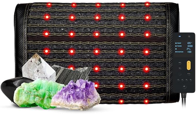 HealthyLine Jet Mat Pillow – Far Infrared Gemstone Heating Pad - Cutting-Edge Wellness Device – Negative Ions, Photon Lights
