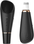 Silicone Face Scrubber Blackhead Scraper Rechargeable 2-in-1 Facial Cleansing Brush & Skin Spatula Duo, IPX7 Waterproof Exfoliating Massager Deep Cleansing for Women and Men(Black)