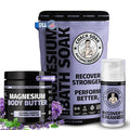 Coach Soak Magnesium Recovery Bundle - Bath Soak (3lbs), Nighttime Body Butter (8oz) & Magnesium Cream with MSM (3.4oz) – Lavender Scent