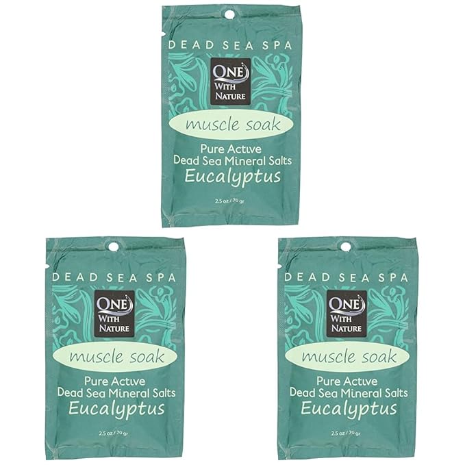 One With Nature Bath Salt Green Eucalyptus, 2.5 Ounce (Pack of 3)