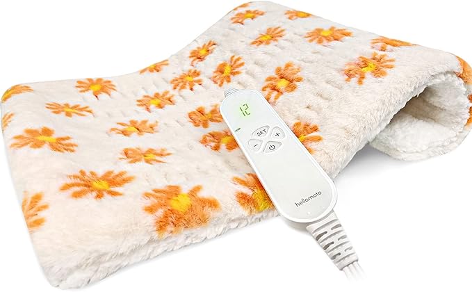 HELLOMOTO Heating Pad for Pain Relief, Electric Heating Pad for Back Pain and Cramps Relief -12 Heat Settings with Auto Off, Support Dry & Moist Heat, Machine Washable, Size 12 Inch x 24 Inch,-OW01