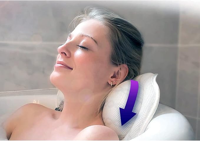 Luxury Ergonomic Bath Spa Tub Relax Pillow Cushion Headrest Neck Back Support