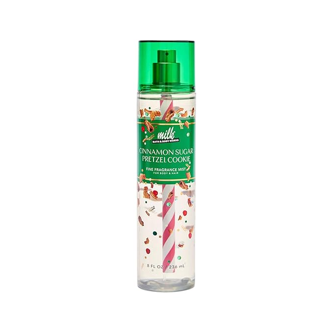 Bath and Body Works Fine Body Fragrance Mist 8 Fluid Ounce (Cinnamon Sugar Pretzel Cookie)