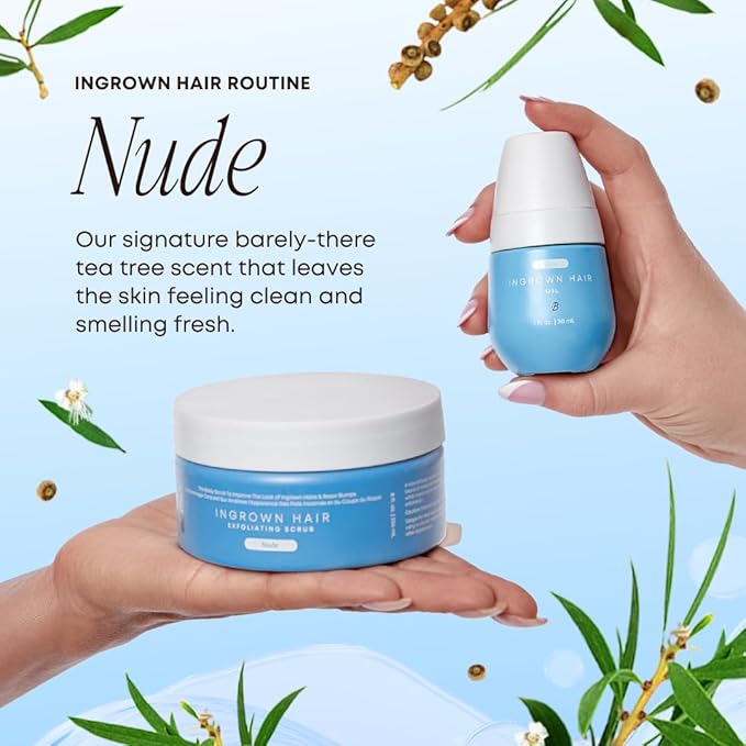 Bushbalm Ingrown Hair Exfoliating Scrub - Reduces Appearance of Ingrown Hairs and Razor Bumps, Soothes Skin and Post-Shave Redness - Nude, 236 ml