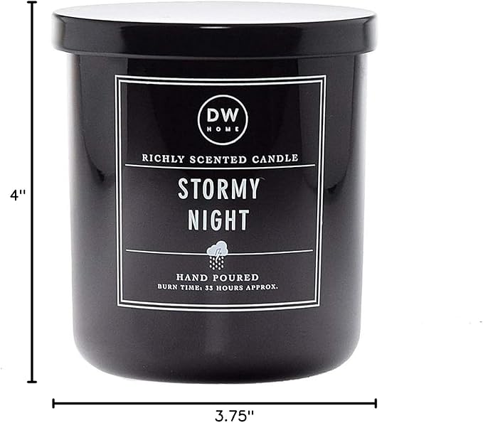 DW Home Stormy Night Scented Candle for Home, 9 oz, Medium Single Wick Candle Jar, Up to 33H Burn Time, Luxury Scented Candle for Relaxation, Gifting, Home Décor