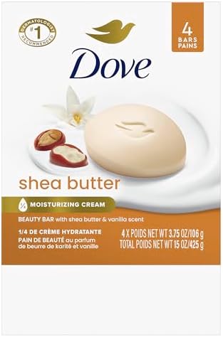 Dove Beauty Bar Soap Shea Butter for Nourished,Radiant Skin,Enriches Skin 3.75 oz,(Pack of 8) - Image 2