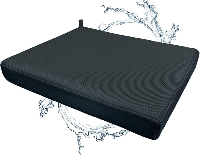 Shower Seat Cushion,Thickened Shower Chair Cushion 4D Air Fiber Material,Machine Washable and Fast Drying Suitable for Shower Seats Bathtub Baths, Poolside & Rest Dressing Room Seats，Black