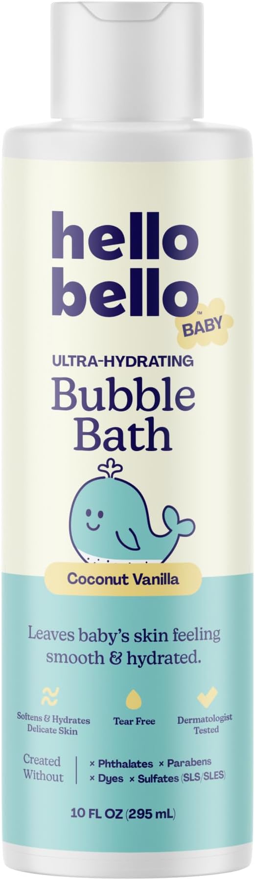 Hello Bello Baby Bubble Bath, Gentle Coconut Vanilla Scent, for Babies and Kids, 10oz Bottle