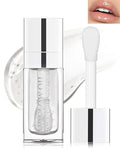 Plumping Lip Glow Oil, Hydrating Tinted Lip Oil Gloss, Transparent Toot Lip Oil, Long Lasting Lip Balm Moisturizing Glow Oil Fresh Texture,Christmas Makeup Gift, Lip Tint Lip Care Product-#0000
