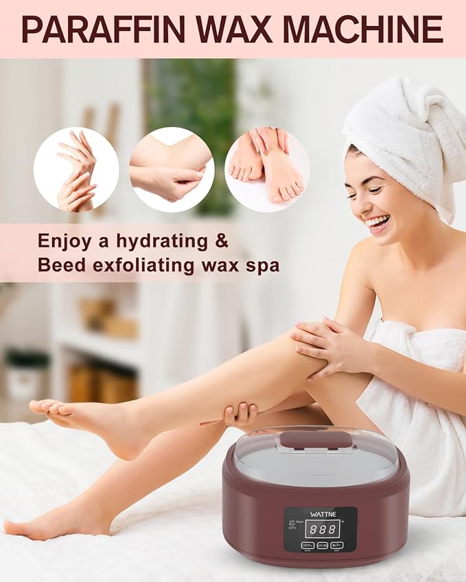 Paraffin Wax Machine for Hand and Feet -Paraffin Wax Warmer Moisturizing Kit Auto-time and Keep Warm Paraffin Hand Wax Machine for Arthritis (Wine Red)