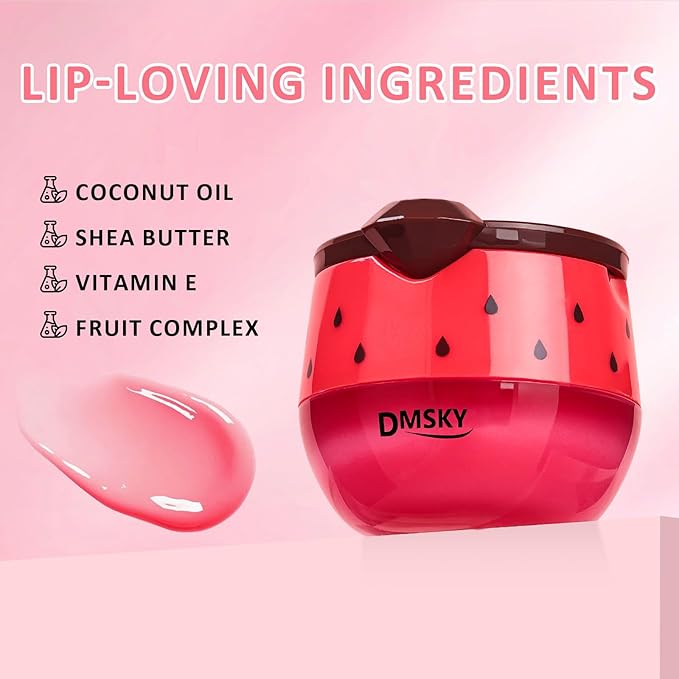 DMSKY 6 PCS Bee Lip Balm Lip Mask Honey Pot,Valentines Day Gifts,Propolis Lip Mask Overnight Moisturizing Lip Balm with Stick,Sleeping Lip Mask Prevention Dry & Cracked,Galentines Day Party Favors