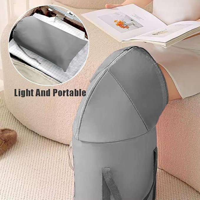 Ouliget Collapsible Bucket for Soaking Feet,Portable Travel Foot Bath Tub,Fully Wrapped Knee Fumigation Foot Soaking Bath Basin,Foot Spa Bag for Outdoor Travel Camping Fishing (Pink)