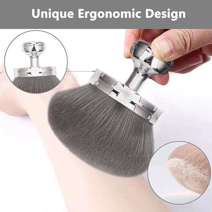 Body Makeup Brush Extra Large Oval Self Tanning Brush Multipurpose 74mm Wide-Headed Self Tanner Kabuki Sunscreen Brush for Legs Body Sunless Tan Streak Free Applicator(Sliver)