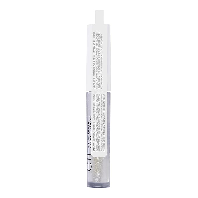 e.l.f. Lip Lacquer, Hydrating Lip Gloss, Non-Sticky Ultra-Shine with Vitamin A & E, Vegan & Cruelty-Free, Bubbles