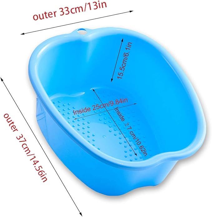 AXLOFO® Foot Soaking Bath Basin, Large Plastic Foot Soaking Tub, Feet Massage Feet Bath Bucket, Great for Getting the Dead/Old Skin Off Your Foots (bluebasin)