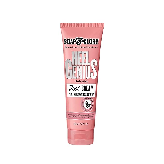 Soap & Glory Moisturizing Foot Cream for Dry, Cracked Feet & Heels - AHA Foot Exfoliator for Dry, Rough Heels - Hydrating Heel Cream for Overnight Repair (4.2 oz)