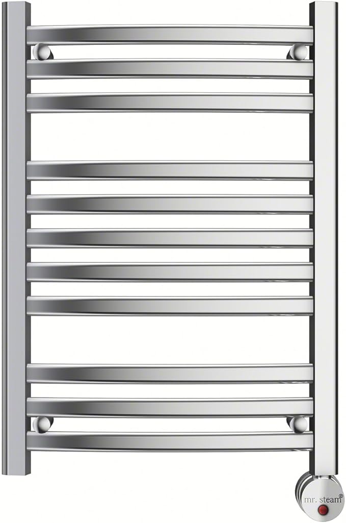 Mr Steam W228TPC Polished Chrome W228 11-Bar Wall Mounted Electric Towel Warmer with Digital Timer, Size