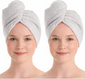 100% Turkish Cotton Hair Towel Wrap 2 Pack – Oeko-TEX Certified Quick Dry Turban for Wet Hair – Soft, Absorbent, Gentle on Curly & Long Hair – 10x26 Inch