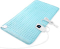 Deepsoon Heating Pad,Electric Heating Pads for Back,Neck,Moist Heating Pad for Abdomen Shoulder Knee Legs,Dry/Moist Heat&Auto Shut Off,Mother's Day Birthday for Men and Women,Babyblue,33x17 Inch