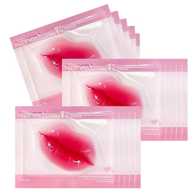 30 pieces of Moisturizing Collagen Crystal Lip Mask - Anti-Ageing & Anti Chapped, Reduce lip Wrinkles, Fade Lip Color, Make Skin Smooth (Rose)