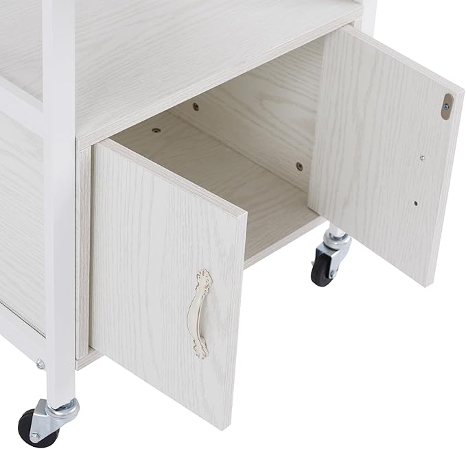 Salon Cart,Salon Storage Cart with Drawers, 4 Wheels and Handles, Movable Beauty Organizer, Salon Trolley for Beauty Salons, Barber Shops, Nail Salons, Spas (White)