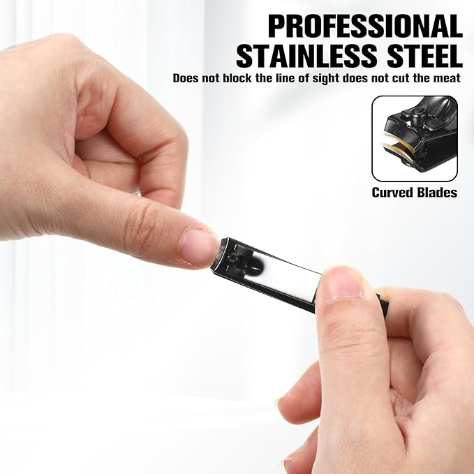 Manicure Nail Clippers Sets Stainless Steel Nail Grooming Cutter Kit Travel Pedicure Care Tools Accessories File Tip Tweezers Cuticle Pusher for Men Women Dad Boyfriend Teen Boys