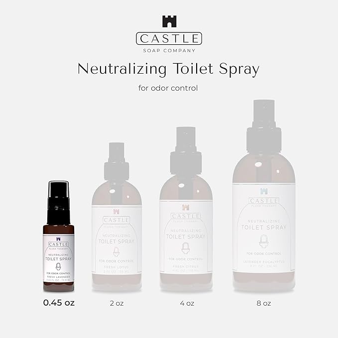 Toilet Spray For Poop 0.45oz (2 Pack) Fresh Lavender - Travel Bathroom Spray Odor Eliminator Natural Bathroom Odor Eliminator Portable Toilet Deodorizer Freshener Travel Size Air Freshener For Home